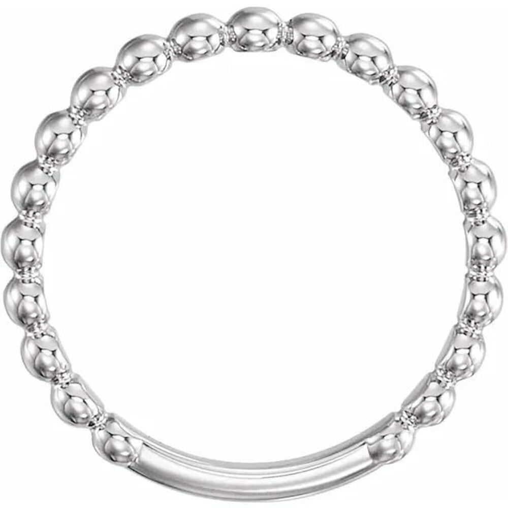 14k White Gold Stackable Bead Ring For Anniversar… - image 5